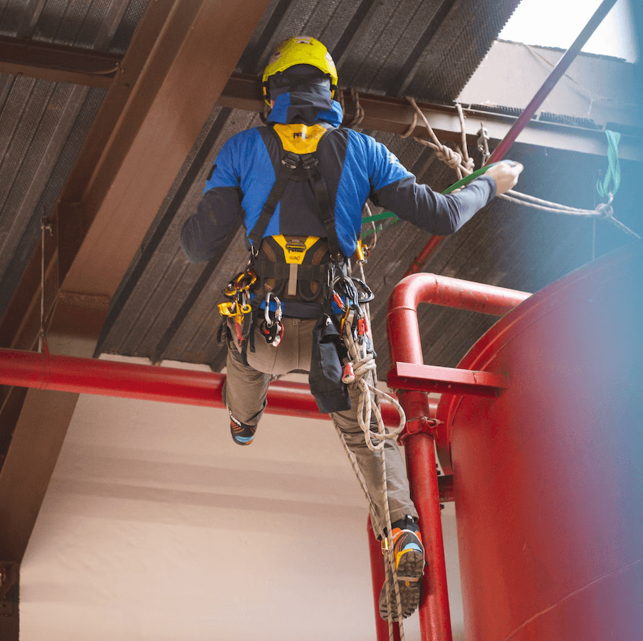 Ropacs in the field working at heights high above